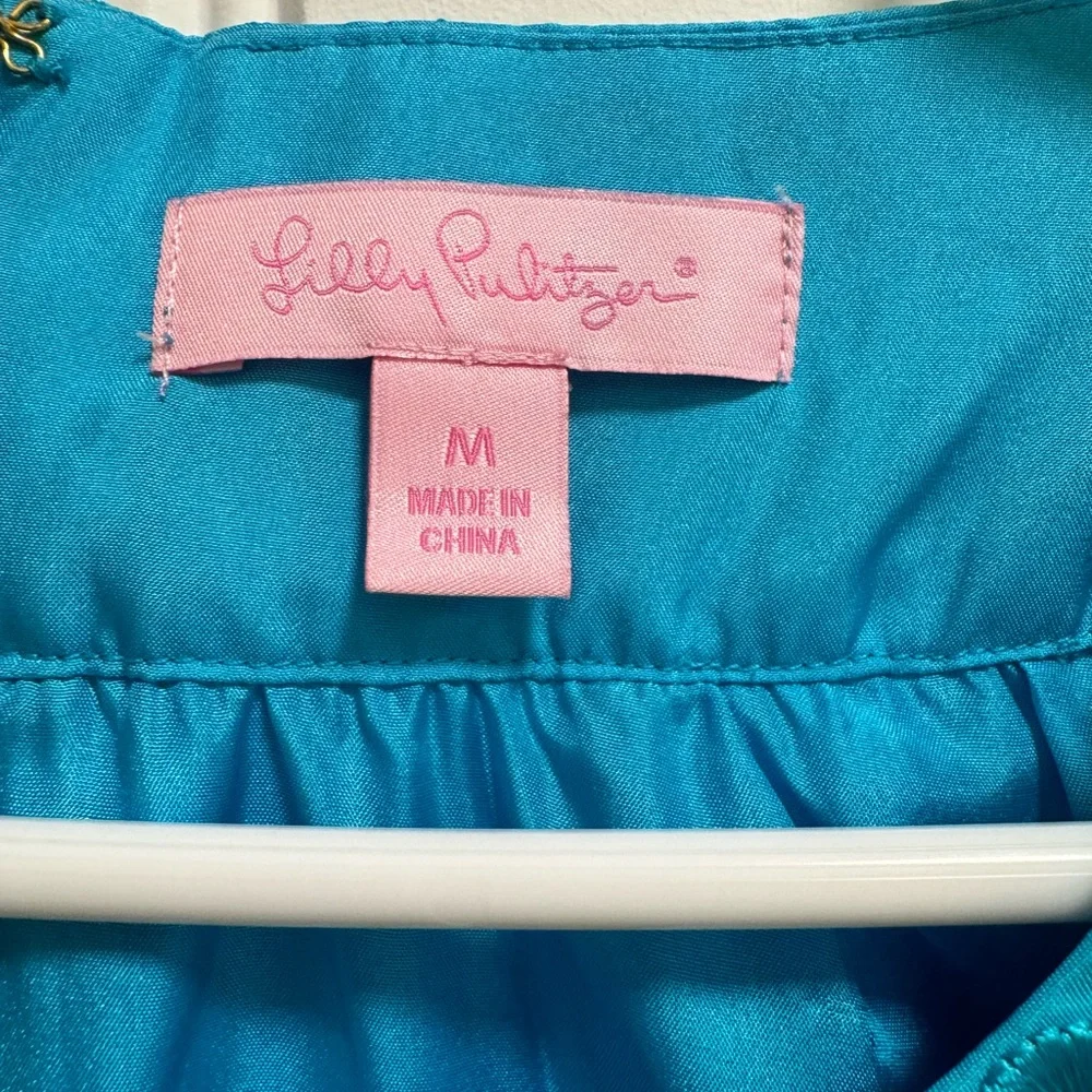 Lilly Pulitzer Turquoise Dress Size M - Picture 2 of 5